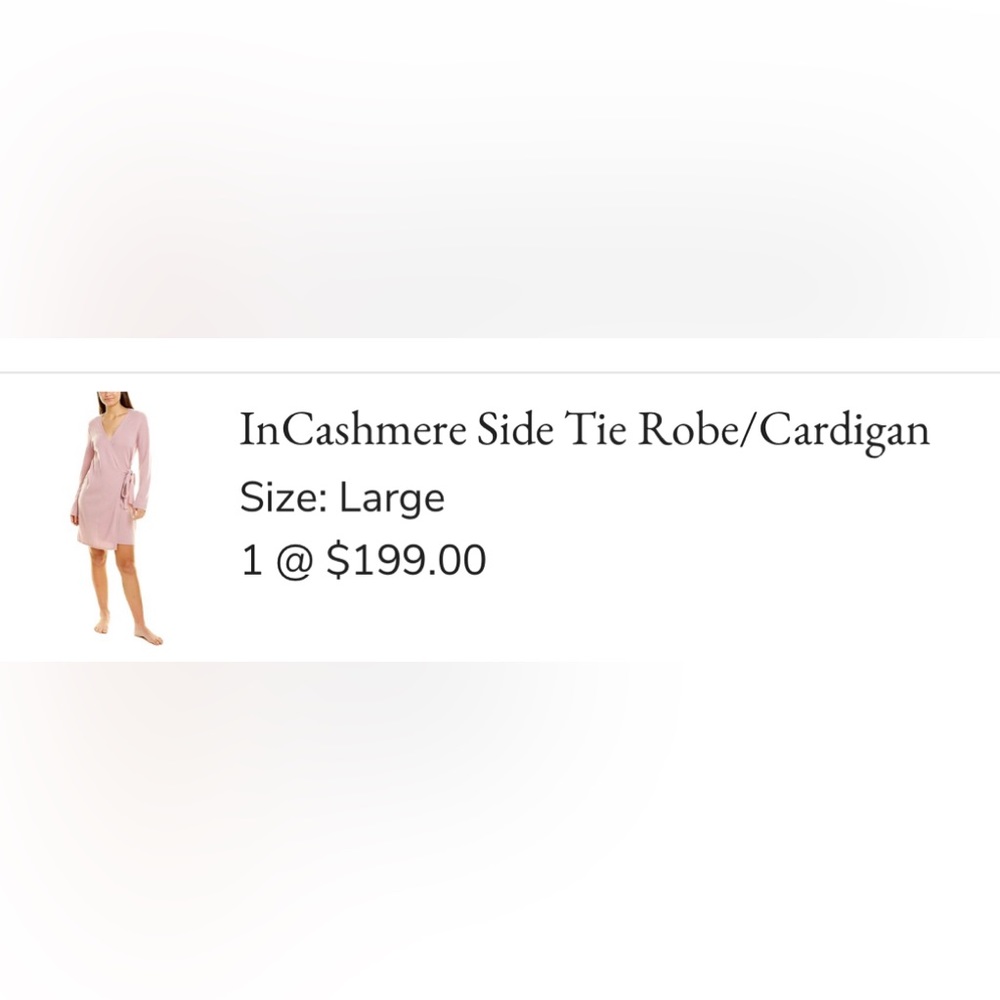 Brand new 100%Cashmere Large side tied robe dress
